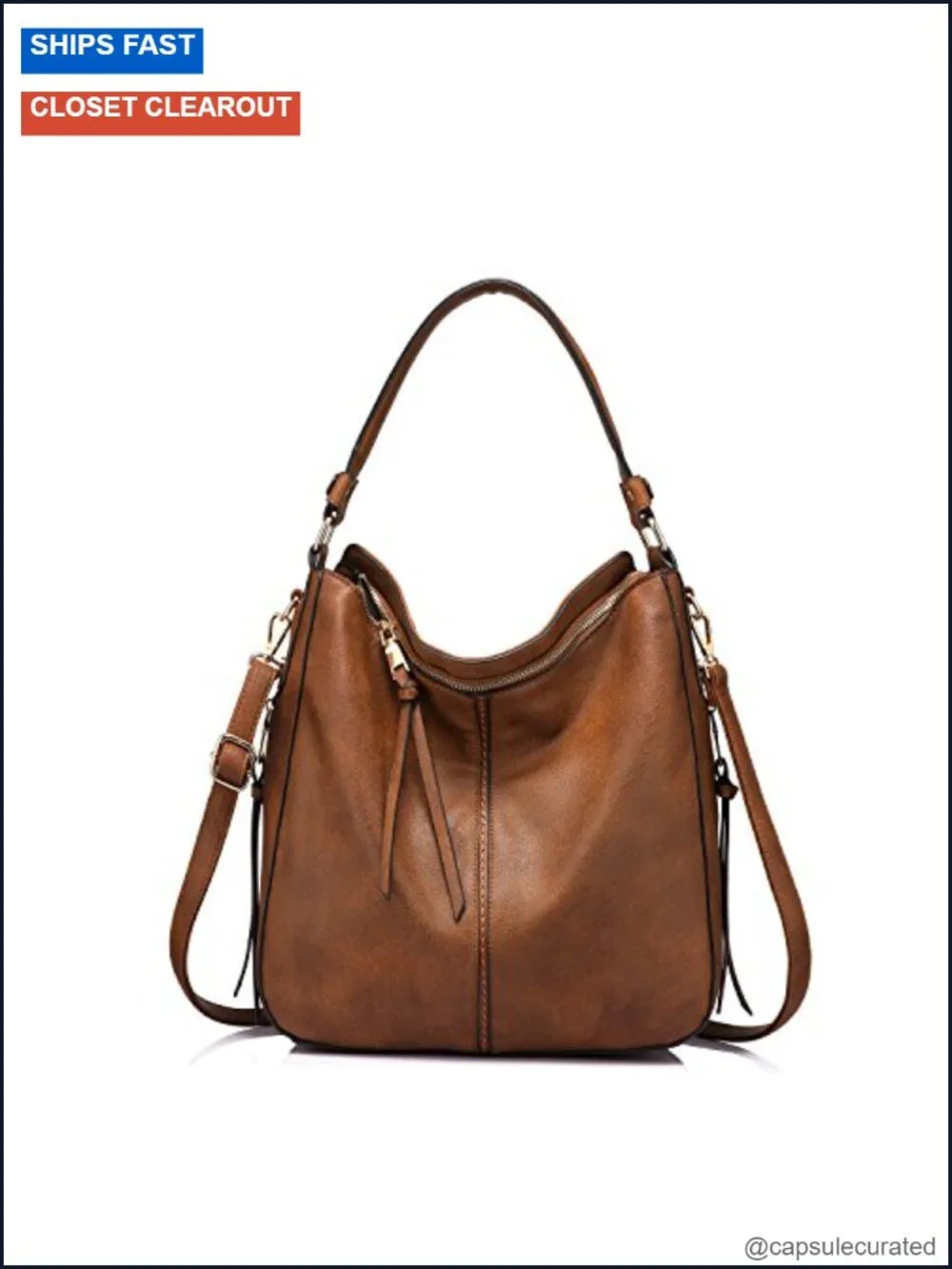 Large Hobo Crossbody Bag Women Anti-Scratch PU Leather Shoulder Purse